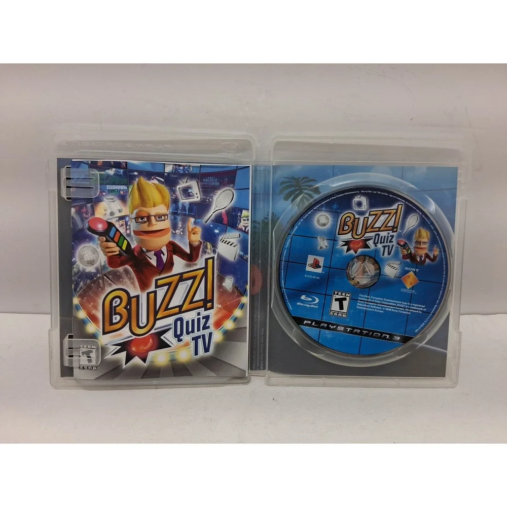 Buzz! Quiz TV Sony PlayStation 3 PS3 Game Trivia 5000+ Questions CIB BCUS-98145